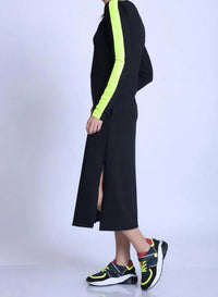 Metamorfosi - Long Sleeve Casual Dress With Neon Details