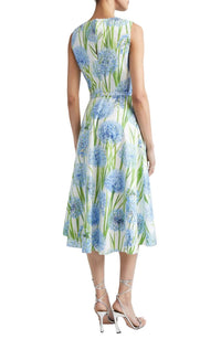 Oscar De La Renta - Sleeveless Allium Print Poplin Dress