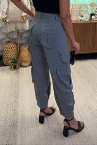 Art & Love USA Women's 4 Pocket Cargo Pants in grey - women's pants - detail view