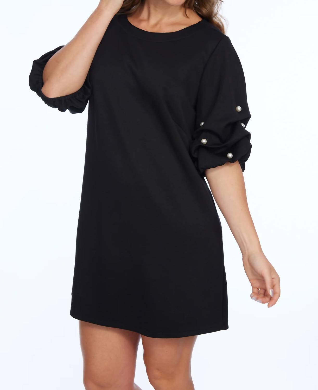 Lior - Daffodil Puff Sleeve Pearl Mini Dress