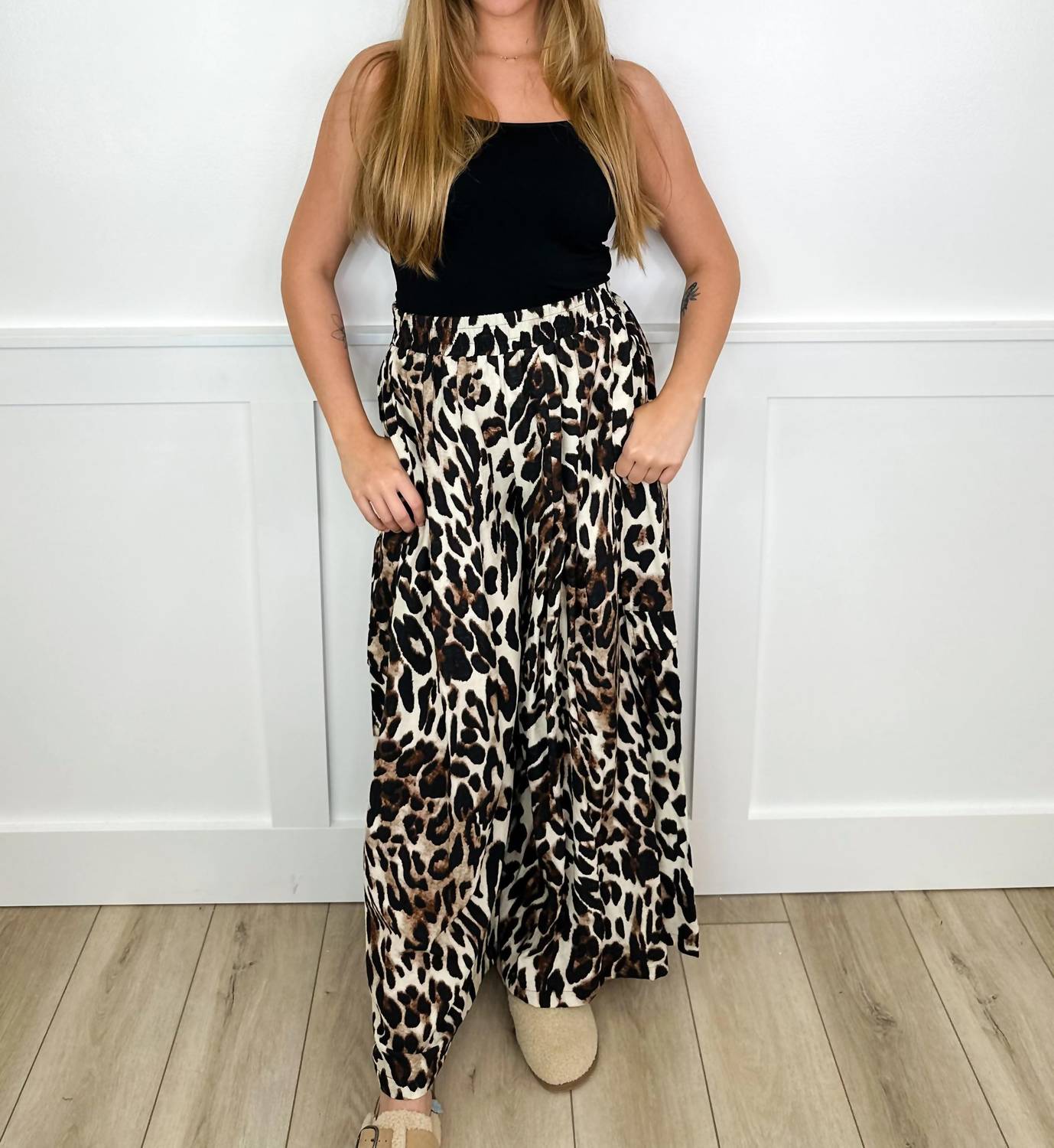 Bibi - No Questions Asked High-rise Rayon Blend Wide Leg Pants