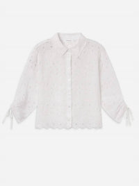 Frame - The Paisley Eyelet Cinch Sleeve Shirt