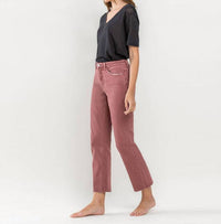 Lovervet - Tummy Control High Rise Crop Straight Jeans