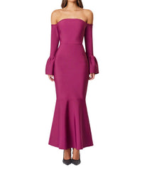 Elliatt - Ella Off-shoulder Bell Sleeve Gown