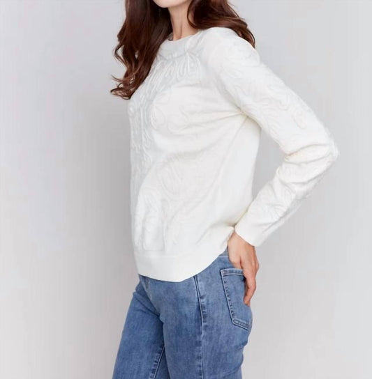 Charlie B - Embroidered Round Hem Sweater