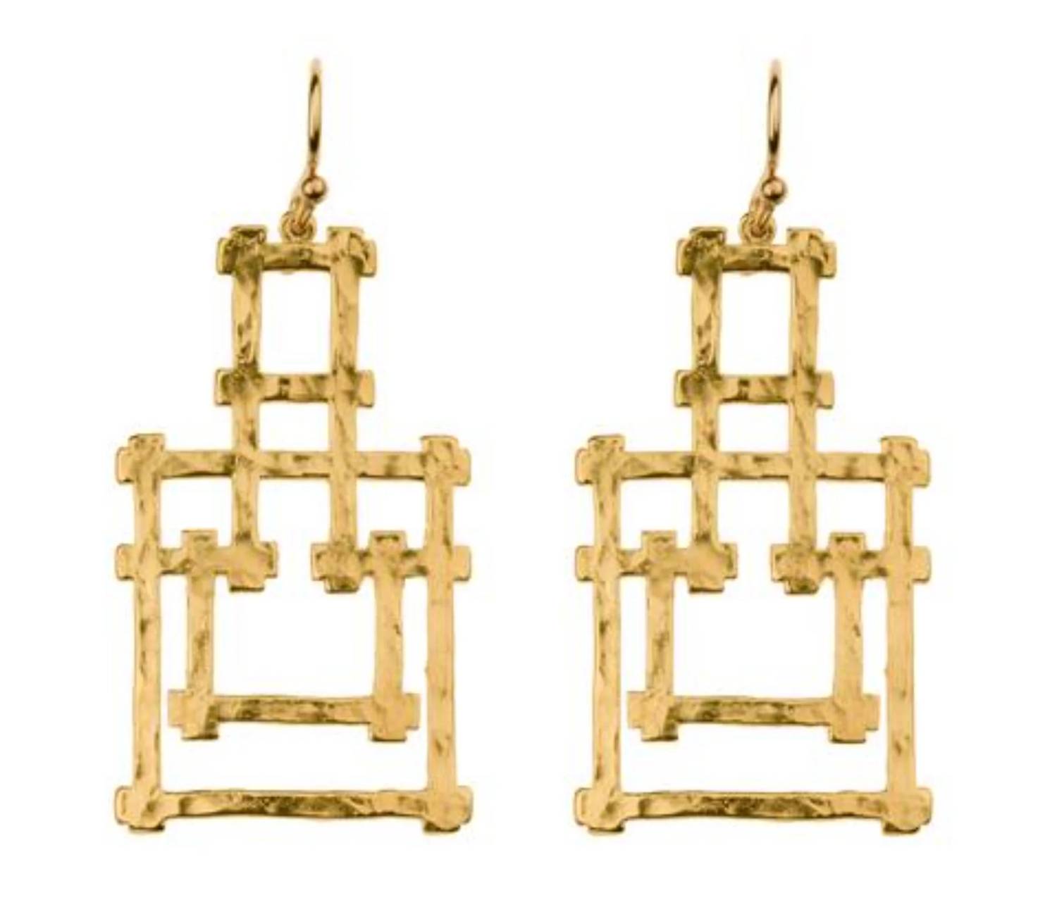 Hazel Smyth - Women's Large Bamboo Pagoda Post Earrings