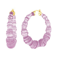 Gold & Honey - Women's Lucite Bamboo Hoop Earrings