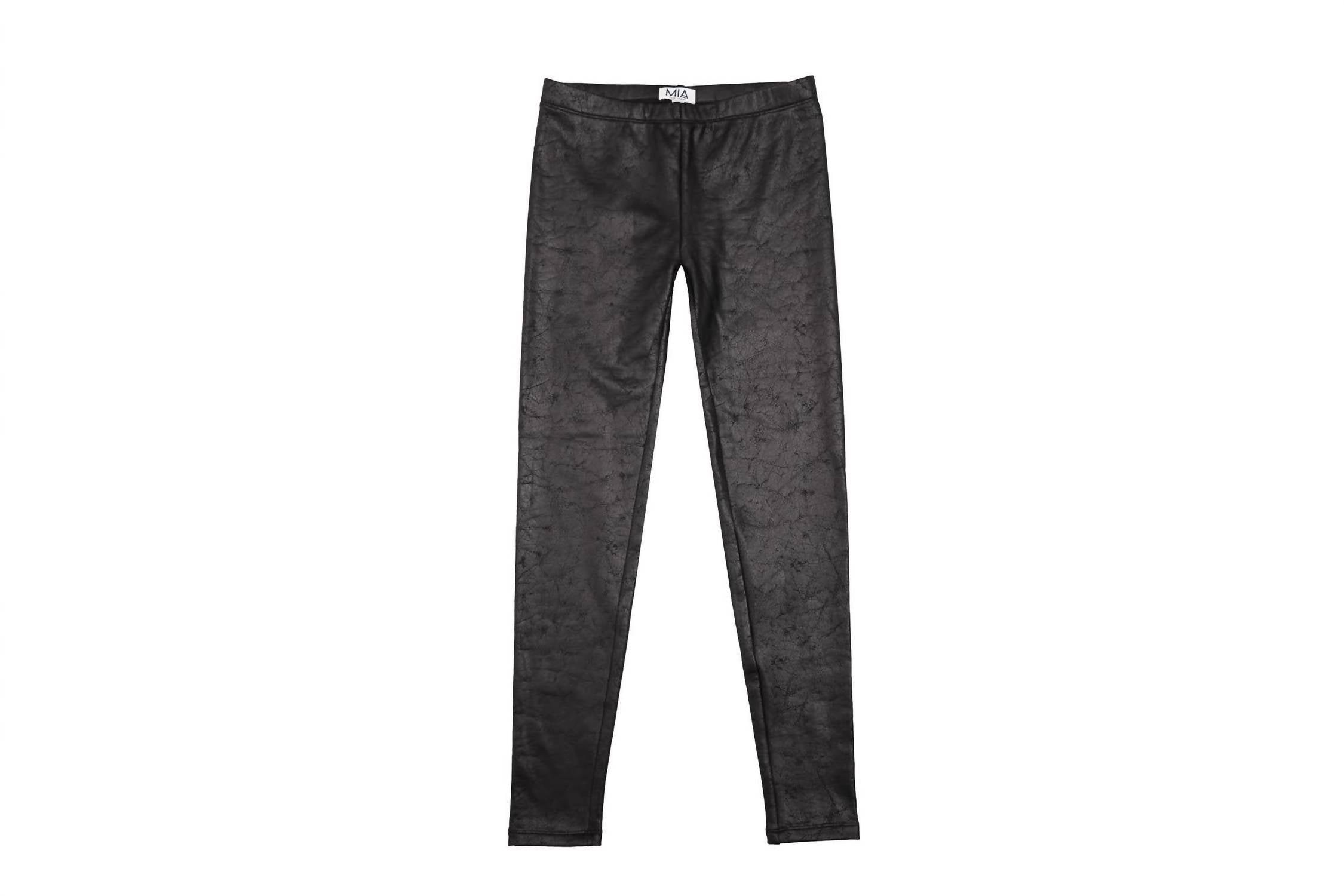 Mia - Girl's Crackle Leatherette Leggings