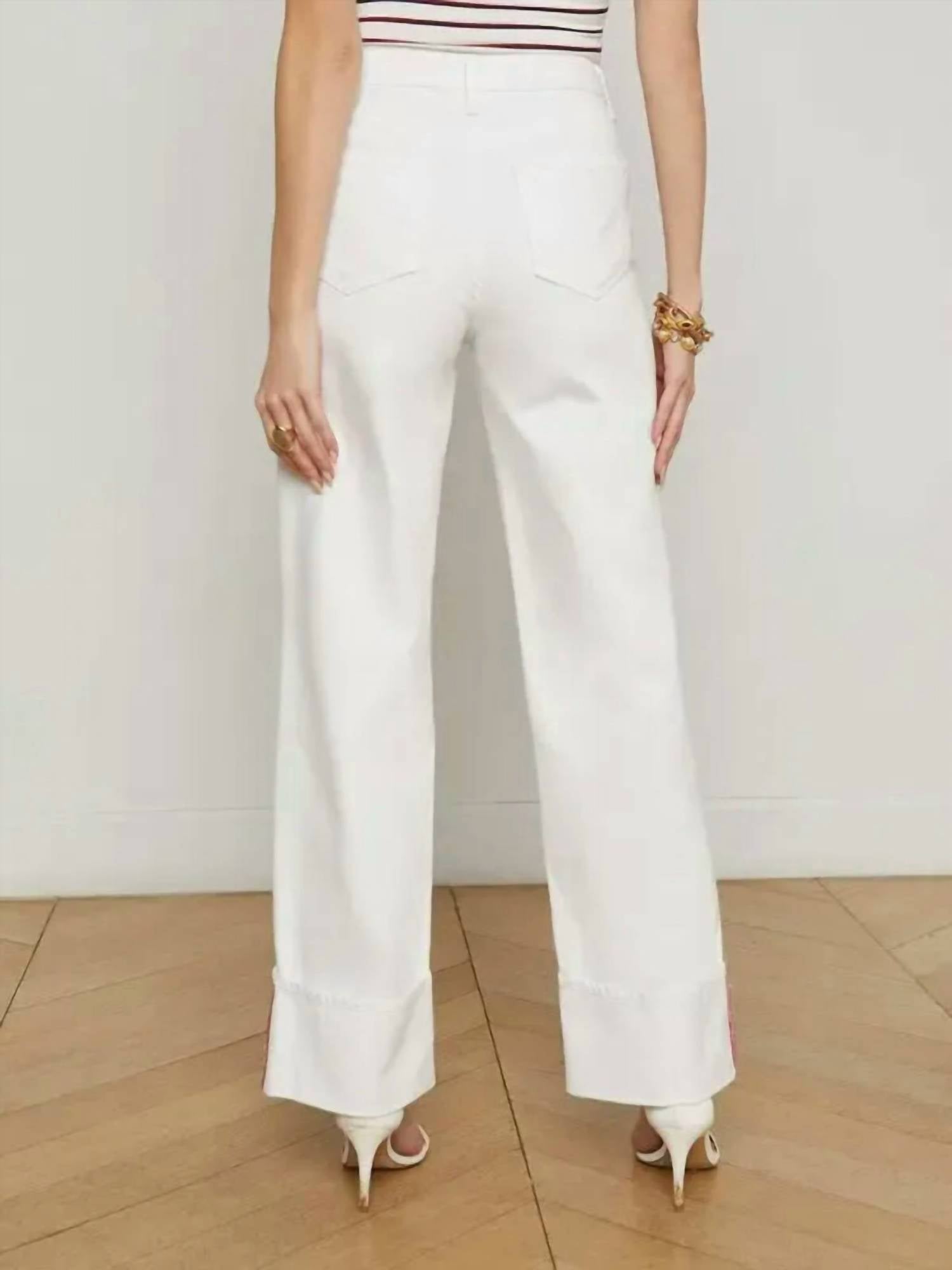 L'Agence - Miley Cuffed Wide-leg Jeans