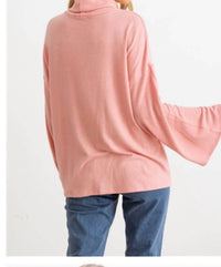 Tasha Apparel - Bella Wide Sleeve Turtleneck Top