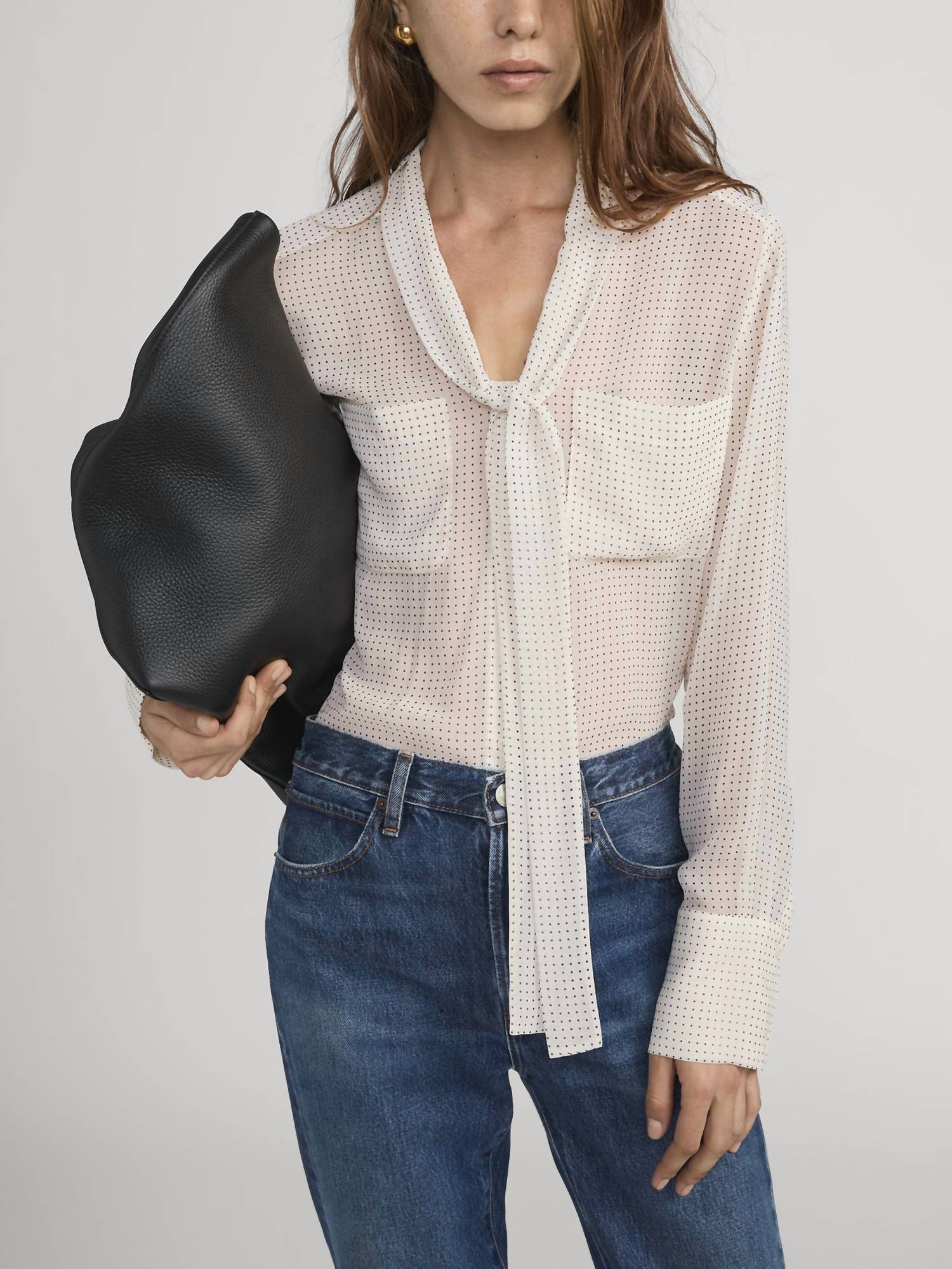 Frame - The Modern Tie Polka Dot Blouse