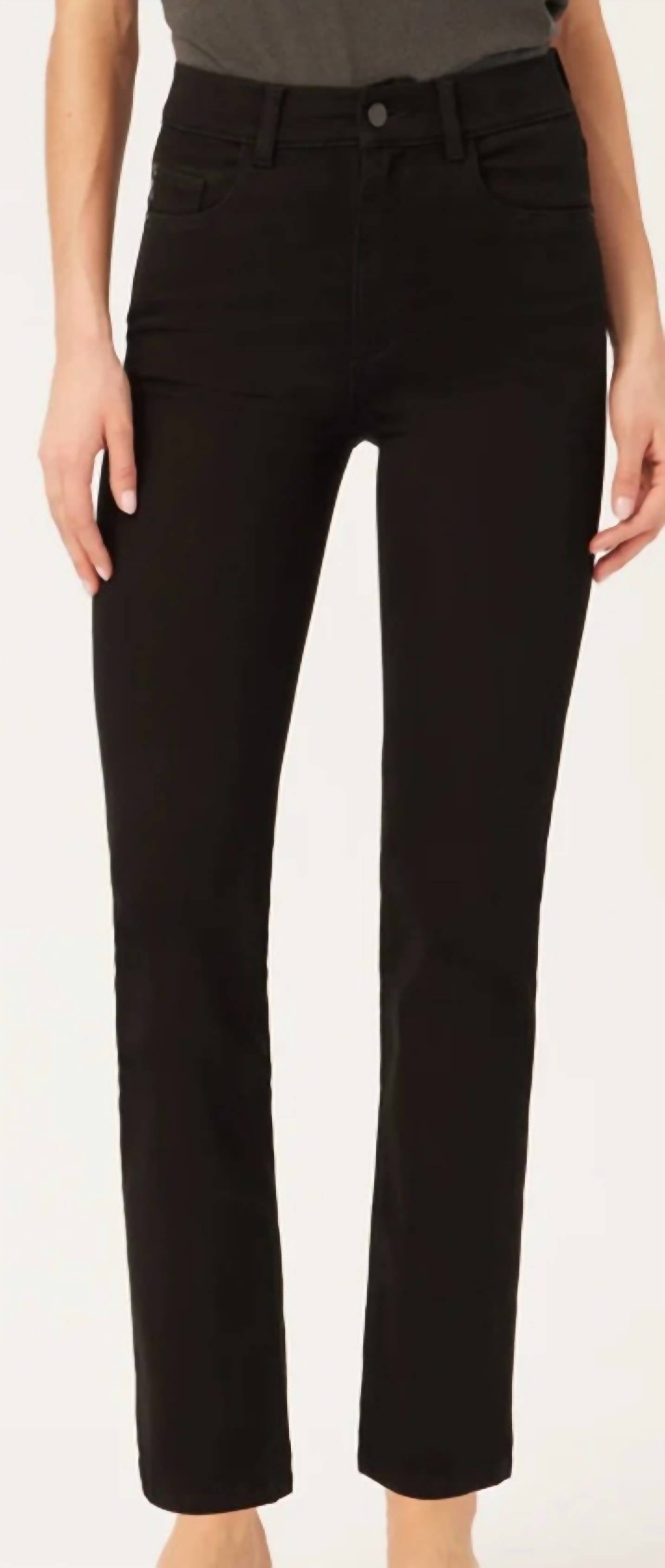 DL1961 - Women's Patti Straight Jeans in black peached - women's jeans