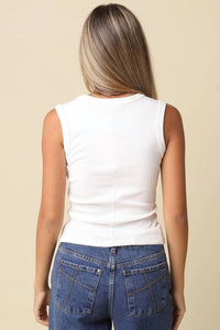 Olivaceous - Kendall V-Neck Fitted Tank