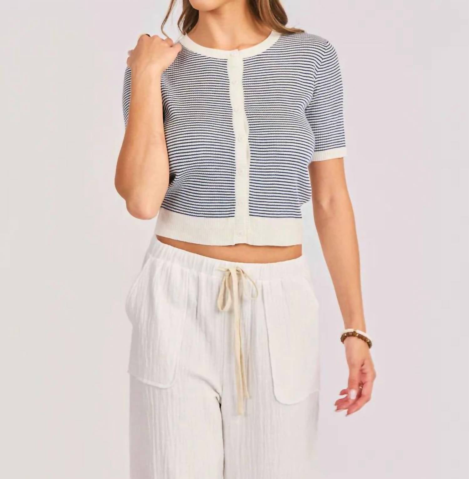 Sadie & Sage - Mavi Stripe Cardigan
