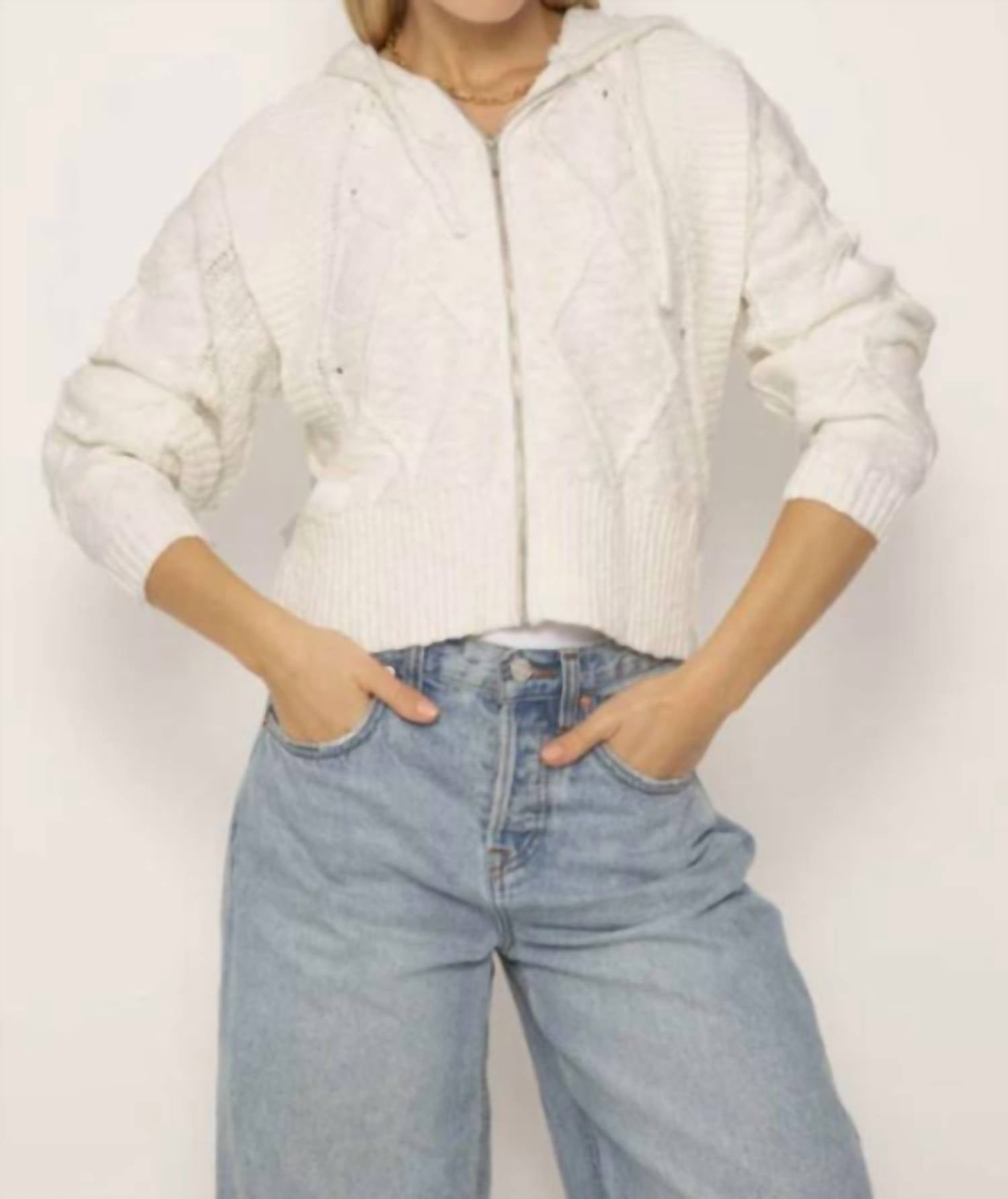 Central Park West - Colbie Chunky Zip Up Hoodie Sweater