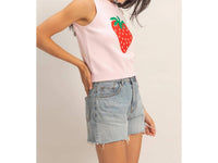 Double Zero - Strawberry Sleeveless Knit Top
