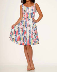 Orchid Bloom - Skulls Rainbow Swing Dress