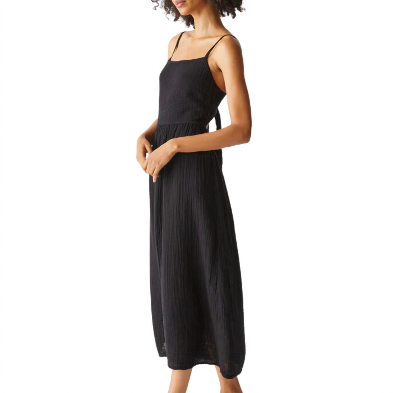Michael Stars Women's Allora Gauze Dress in black - women's dress - alternate view