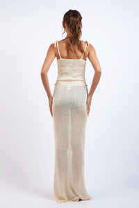Sky to Moon Top & Maxi Skirt Cover-up Set in natural - women's skirt - alternate view