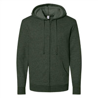 ALTERNATIVE Unisex Cozy Fleece Zip Hoodie in green - women's top