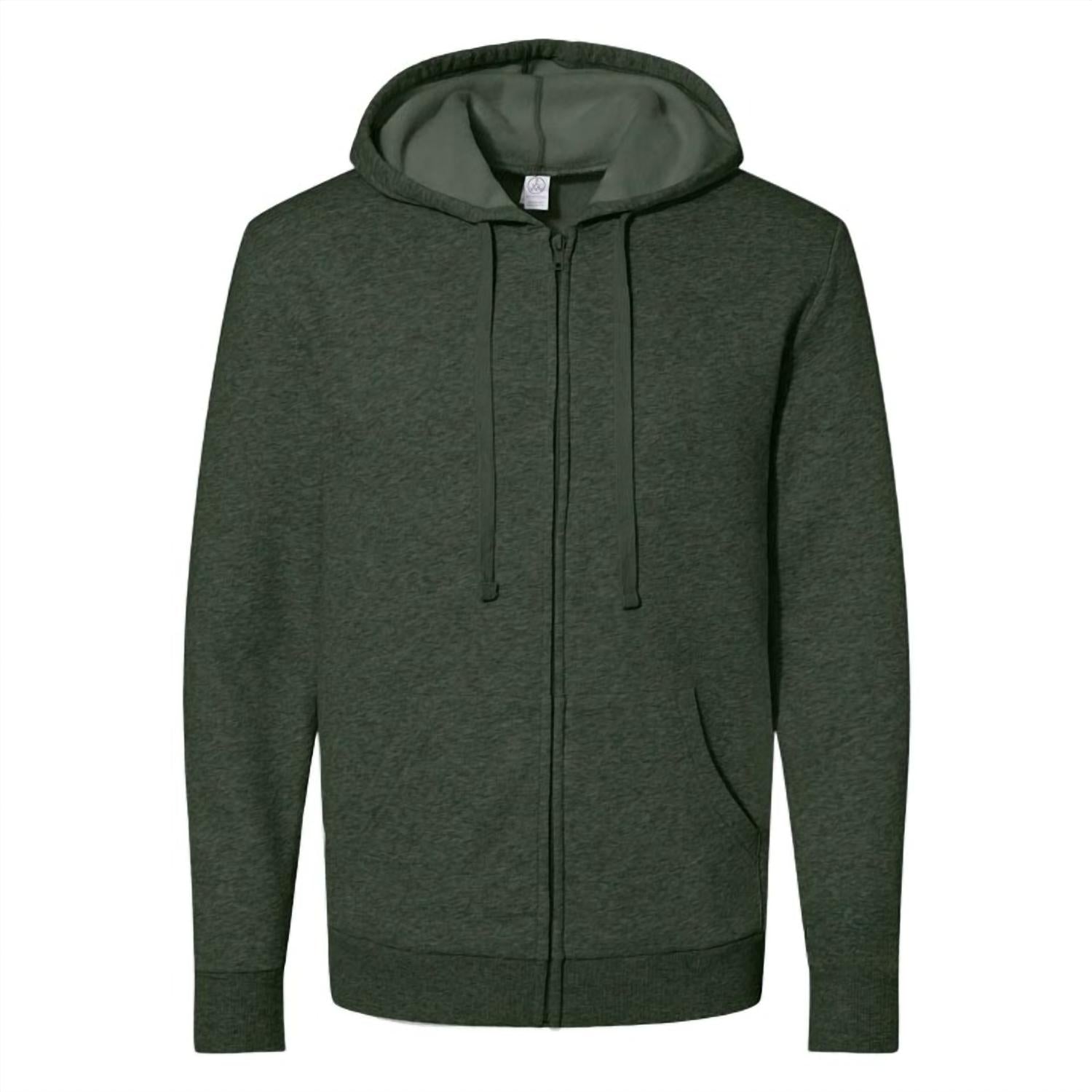 ALTERNATIVE Unisex Cozy Fleece Zip Hoodie in green - women's top