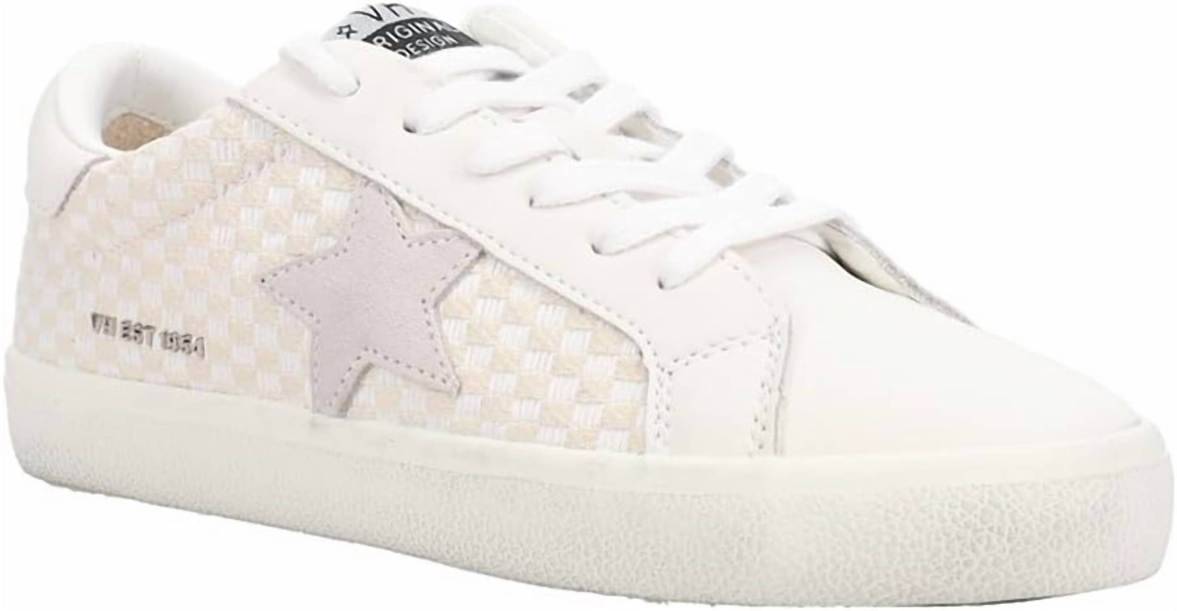 Vintage Havana Women's Flair 44 Sneakers in beige checkered - women's sneaker - detail view