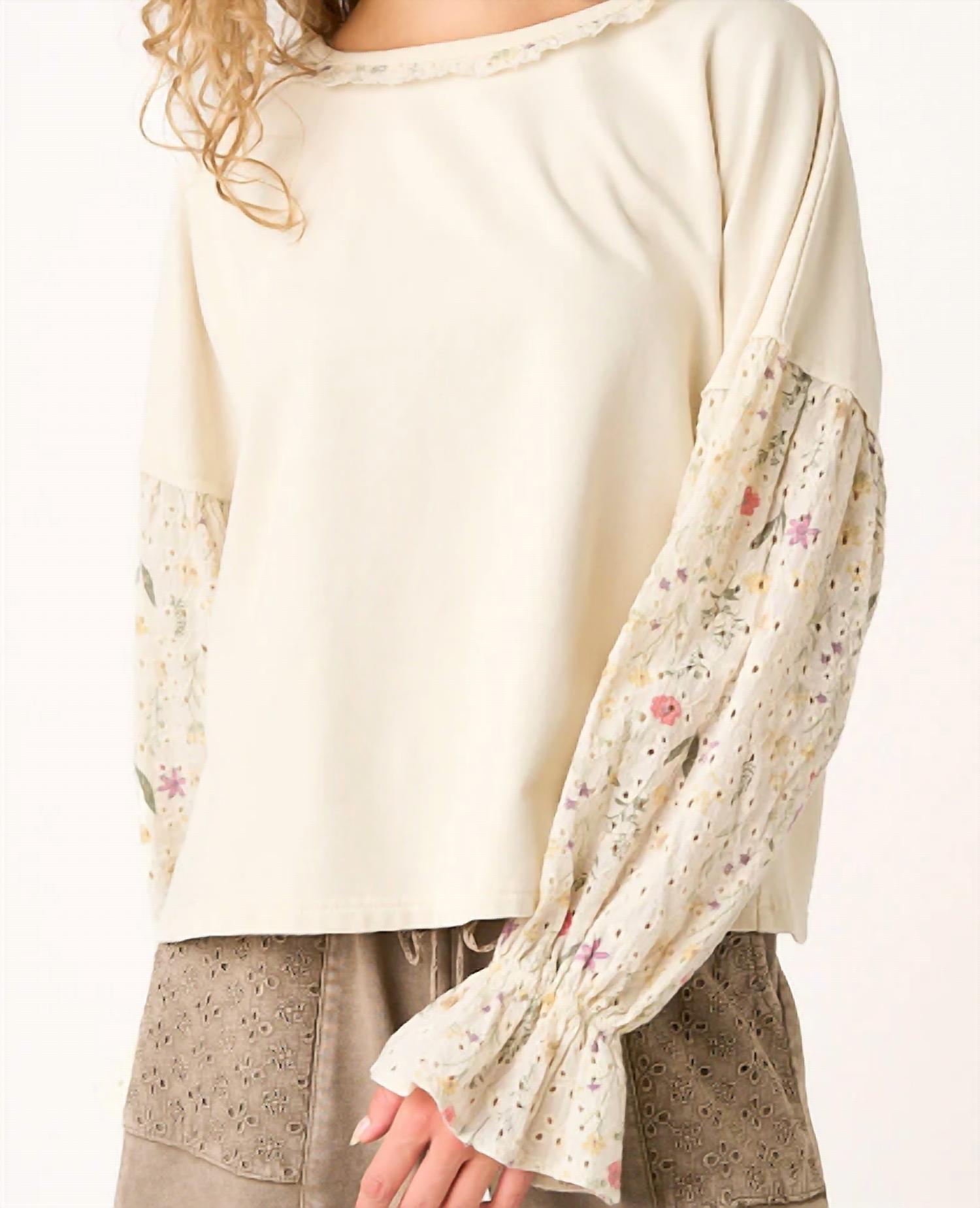 Mittoshop - Eyelet Long Sleeve Top
