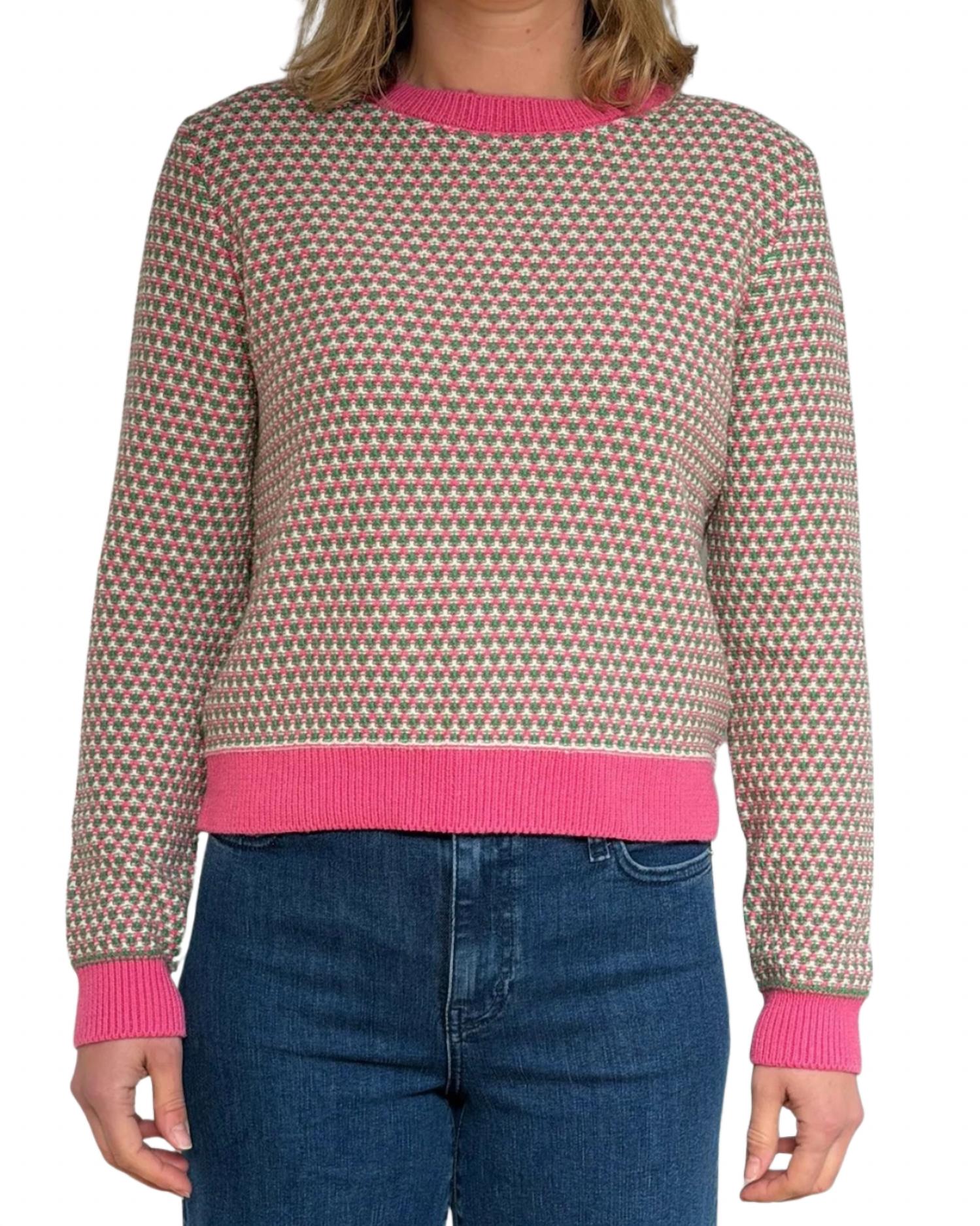 Jumper1234 Geo Stripe Crewneck Sweatshirt in rosae bergamot starch - women's top