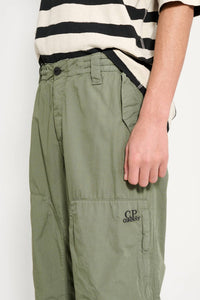 C.P. Company Loose Wide Leg Cargo Pants in thyme - men's pants - view 4