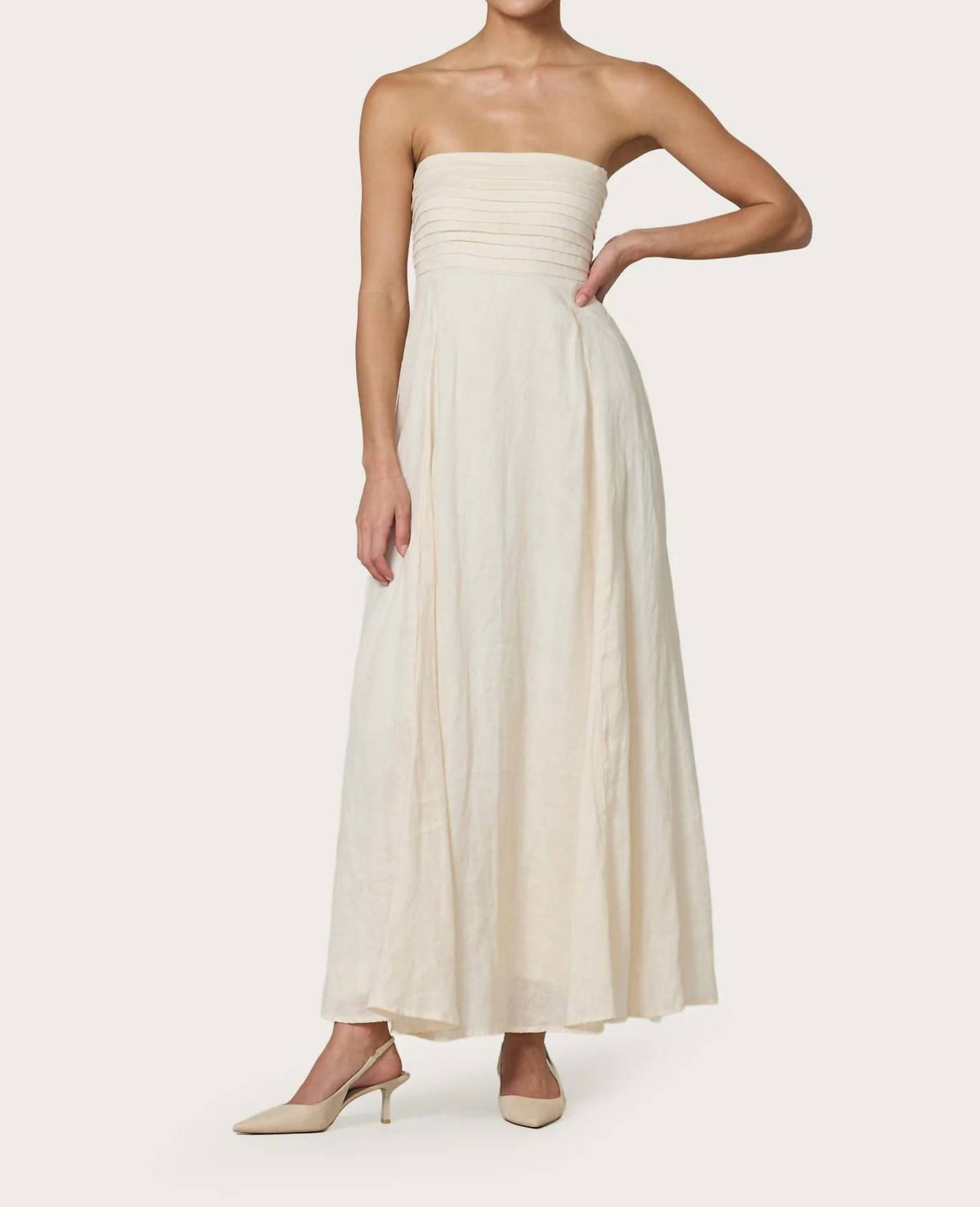 Lusana - TALIA PINTUCK MAXI DRESS