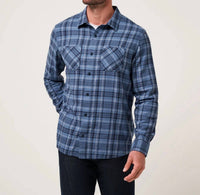 TravisMathew Cloud Flannel Plaid Shirt in bering sea sleet - men's shirt