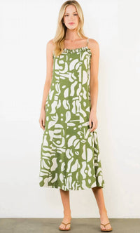 Thml - Ruffle Sweetheart Neckline Midi Dress