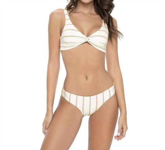 Pq Swim - Golden Stripe Basic Ruched Teeny