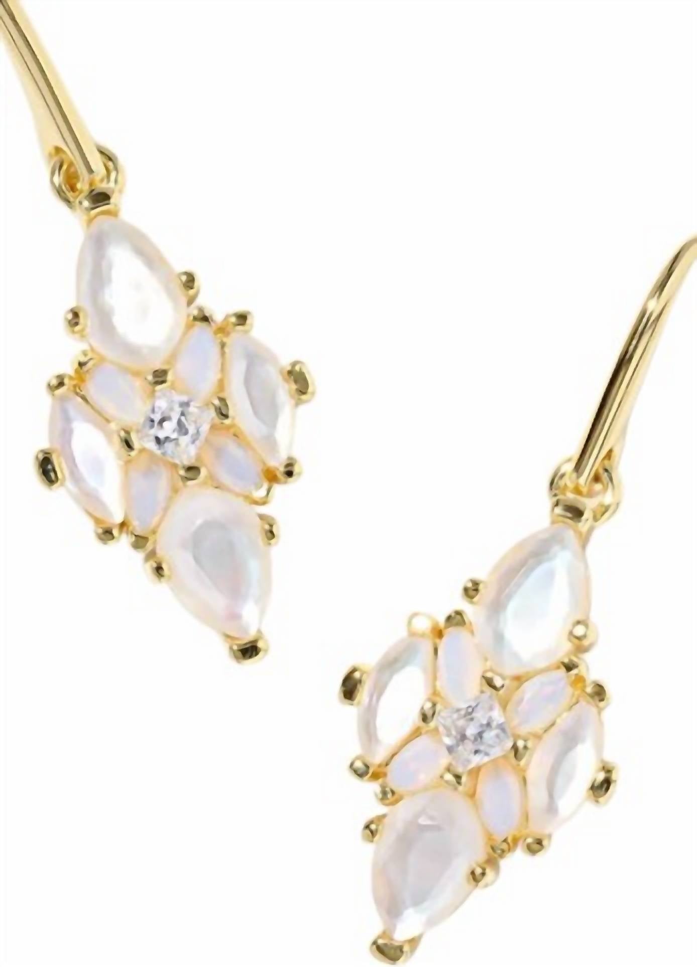 Kendra Scott Women's Abbie Crystal Drop Earrings in gold neutral mix - women's jewelry - detail view