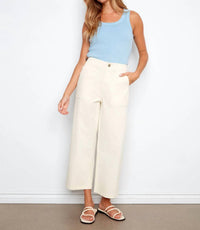 Charlie B - Cropped Utility Pocket Twill Pant