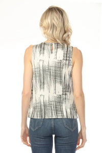 Charlie B - Printed Satin Keyhole Back Tank Top