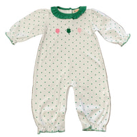 Luigi Kids - Kid's 3 Shamrocks Embroidered Long Romper