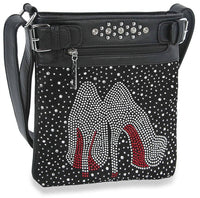 Handbag Express - Women's High Fashion Heels Rhinestone Crossbody Sling Bag