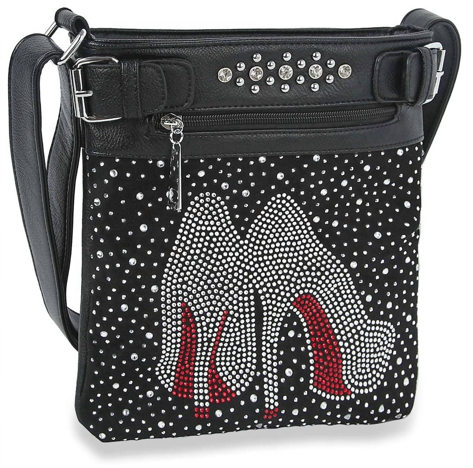 Handbag Express - Women's High Fashion Heels Rhinestone Crossbody Sling Bag
