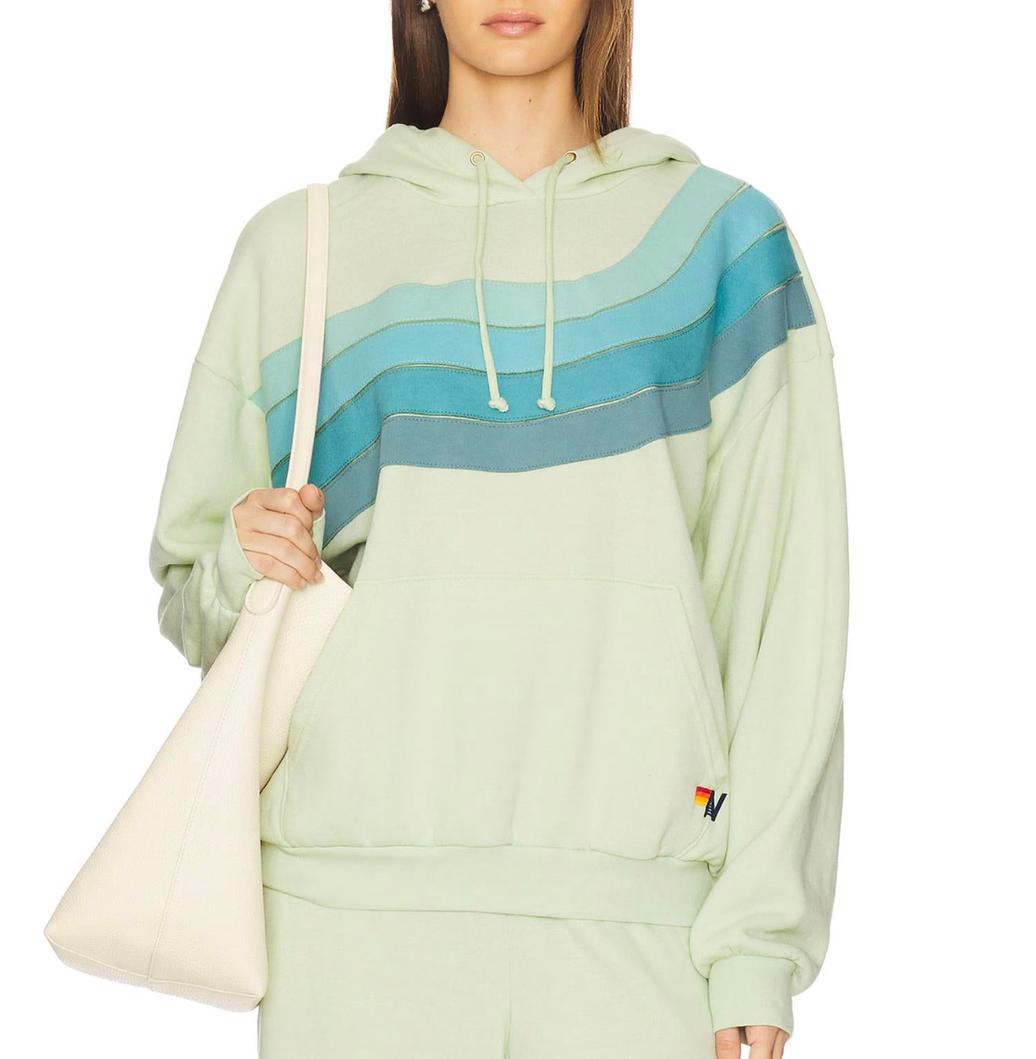 Aviator Nation - WAVE STRIPE 4 PULLOVER RELAXED HOODIE