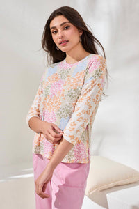 Tribal - 3/4 Sleeve Crew Neck Top