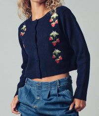 Urban Daizy - Katy Strawberry Knit Cardigan