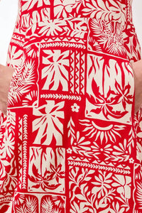 Tribal - Sleeveless Printed Jersey Dress With V Neck