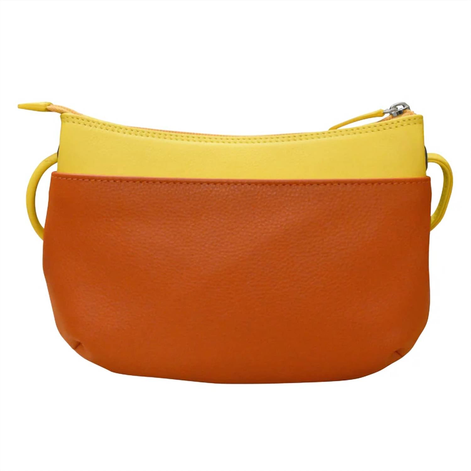 ILI New York Round Zip Top Crossbody Bag in sunshine combo - women's bag - alternate view