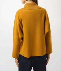 Joseph Ribkoff - Sweater Knit Boxy Pullover With Zip Collar