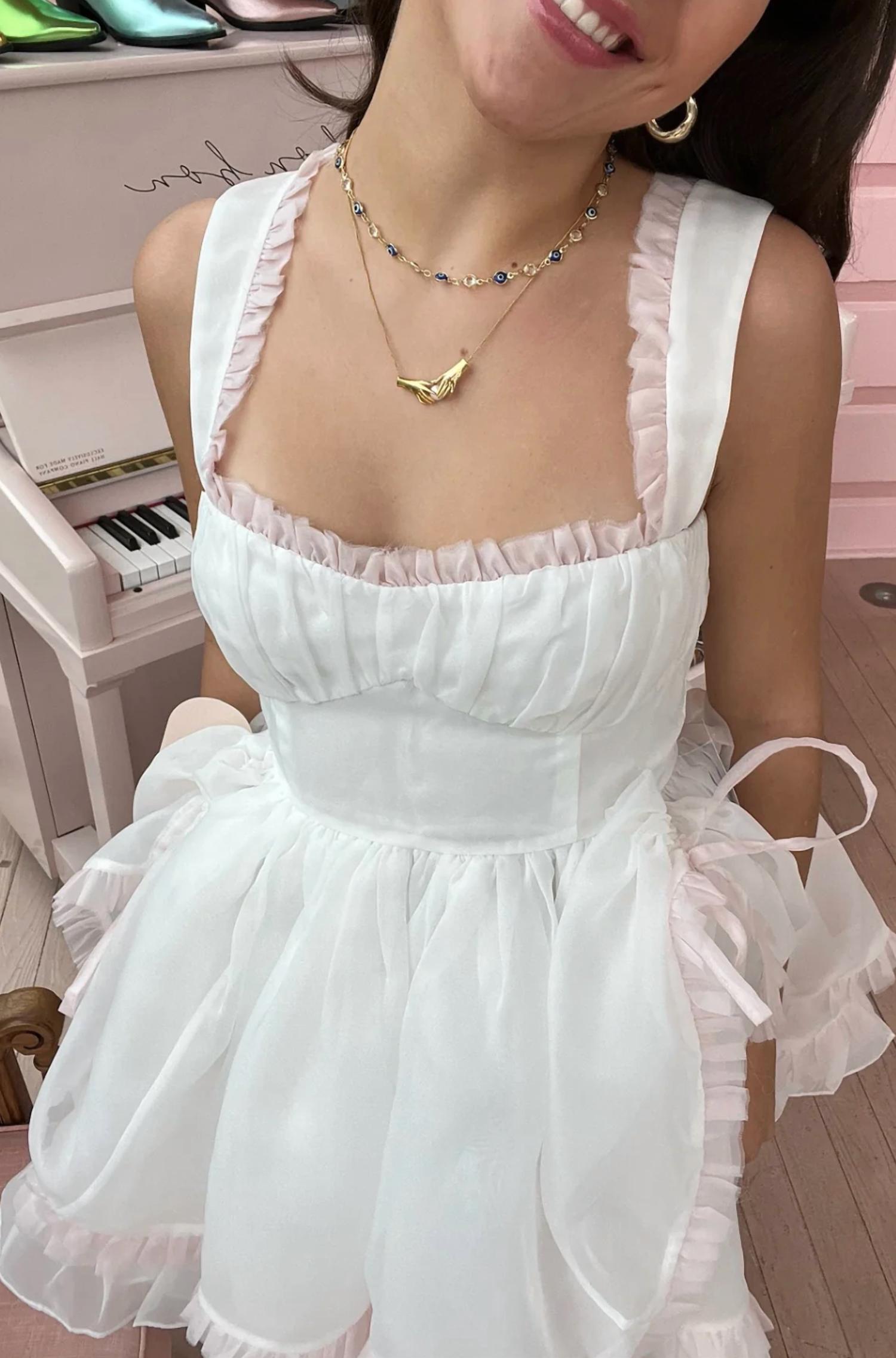 Selkie Little Lamb Dress in white - women's dress