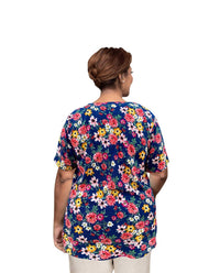 On The Plus Side - Printed Square Neck Tunic - Plus