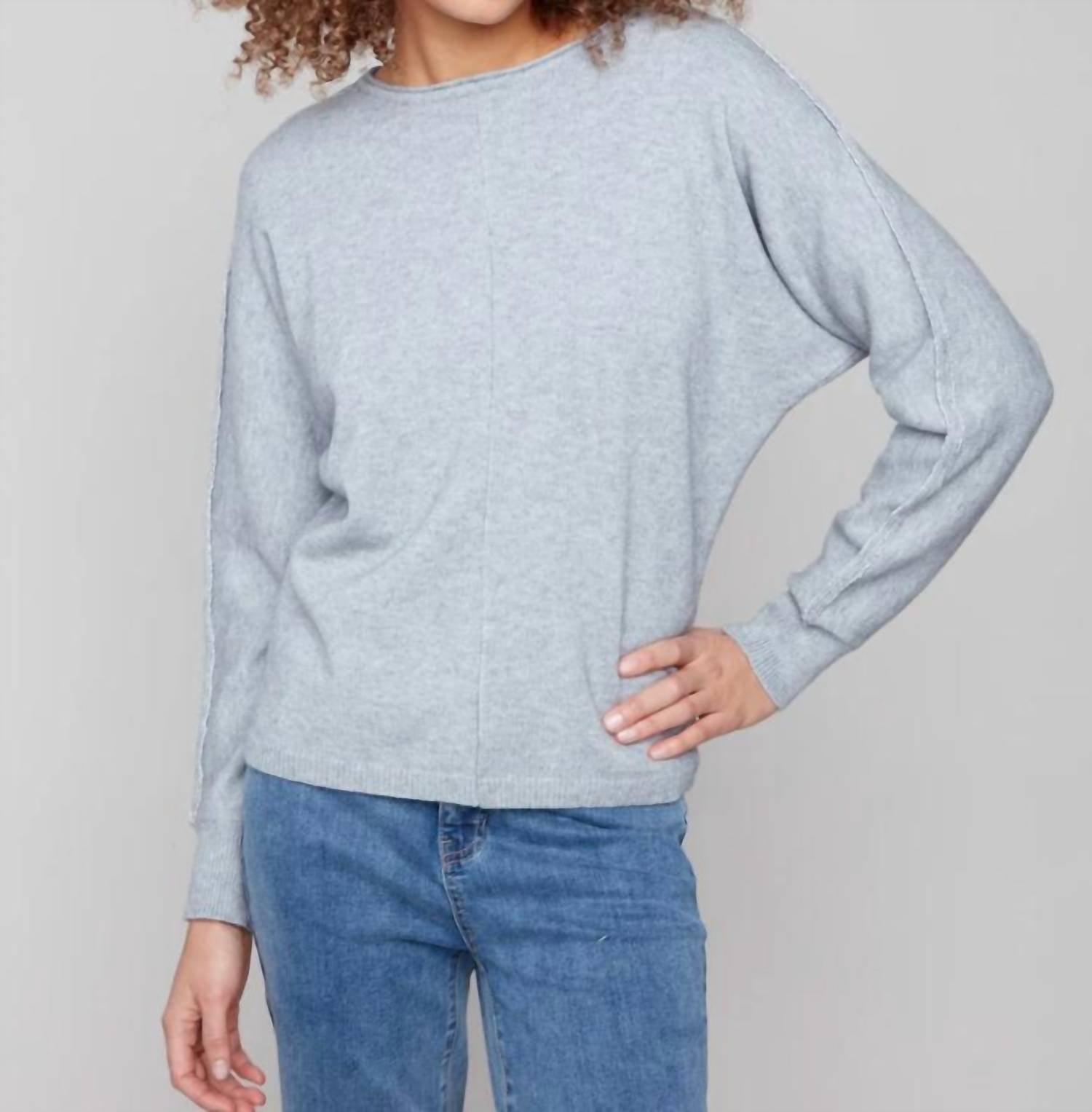 Charlie B - Metallic Sleeve Sweater