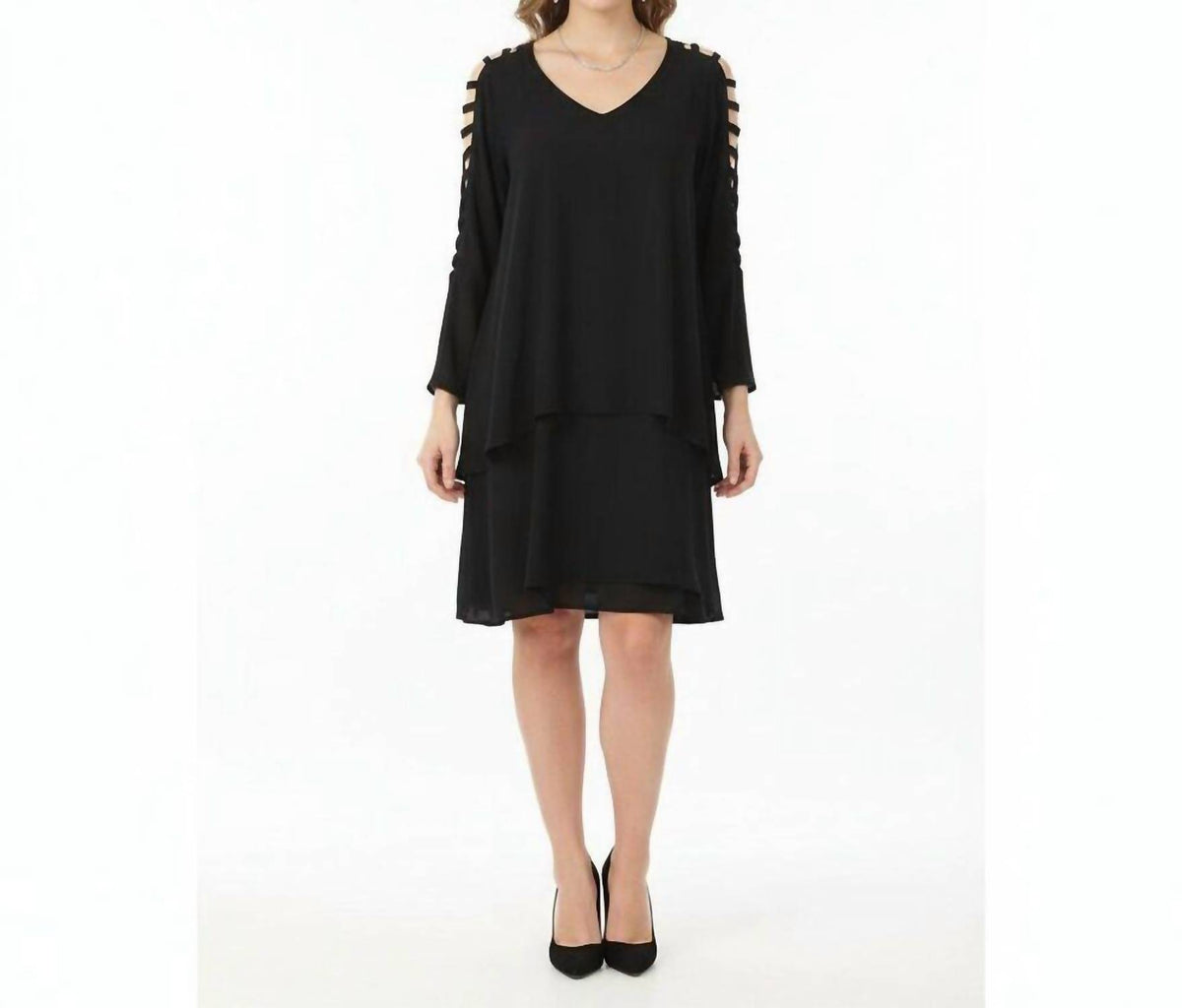 Joseph Ribkoff - Ladder Sleeve Tunic Mini Dress