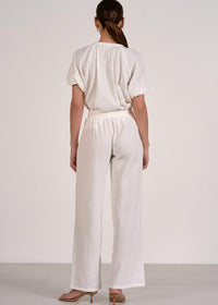 ELAN Gauze Smocked Pants in white - women's pants - alternate view